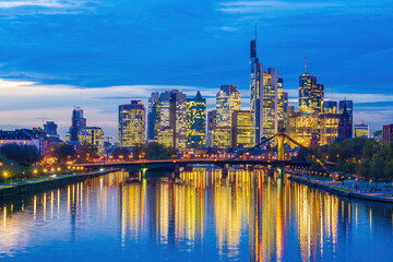 Fototapeta premium Downtown Frankfurt city skyline, cityscape of Germany