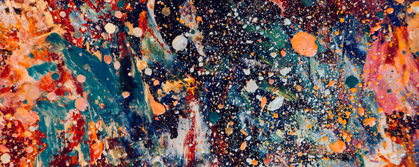 Colorful abstract background wallpaper. Modern motif visual art. Mixtures of oil paint. Trendy hand painting canvas. Wall decor and Wall art prints Idea. 3D texture