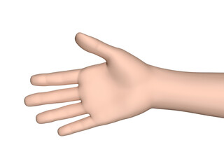 hand fingers opened 3d