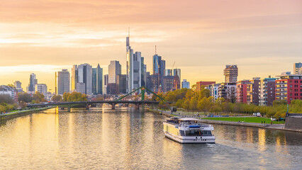 Downtown Frankfurt city skyline, cityscape of  Germany