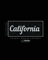 california clothing typography, slogan and abstract design vector illustration