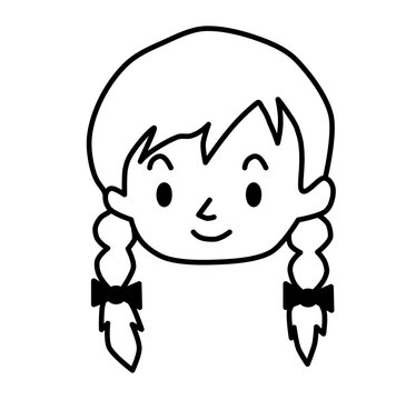 Girl face Hand drawn doodle 