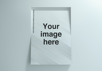 Inclined Louver Wall Poster Mockup 01
