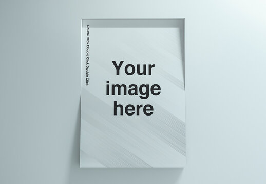 Inclined Louver Wall Poster Mockup 01