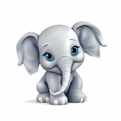 cute baby elephant. Generative AI
