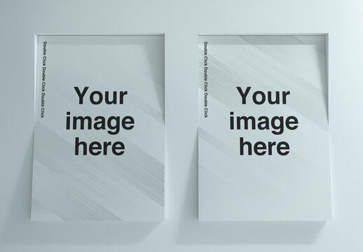 Inclined Louver Wall Poster Mockup 02