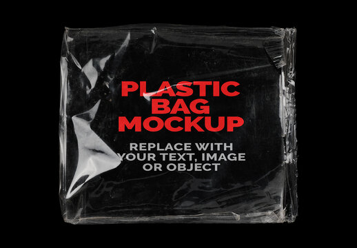 Plastic Bag Transparent Case Texture Effect Mockup Template