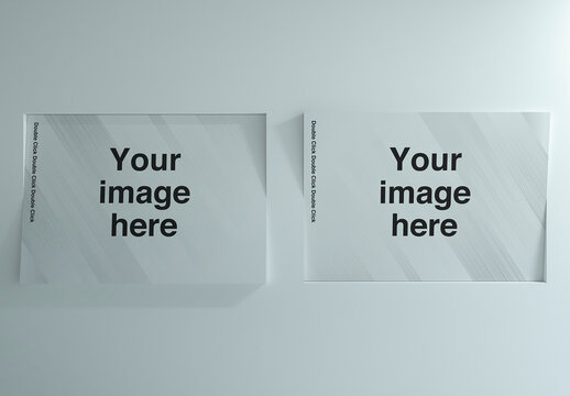Inclined Louver Wall Poster Mockup 05b