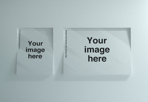 Inclined Louver Wall Poster Mockup 06
