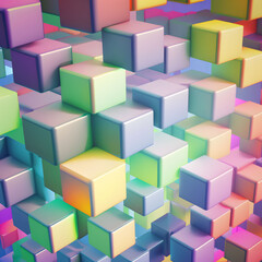 Obraz premium abstract cubes colorful