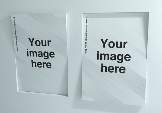 Inclined Louver Wall Poster Mockup 09b