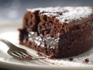 Freshly Baked Chocolate Cake Close-Up Shot with Topping.