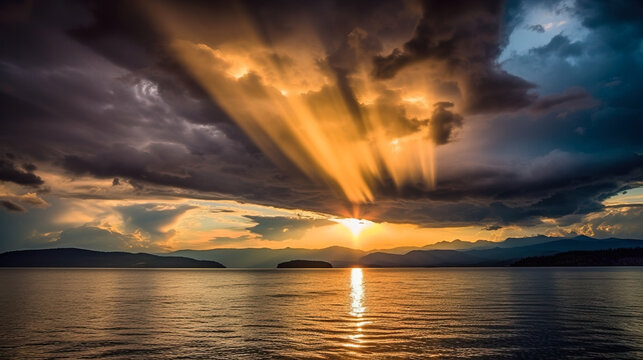 Intense Atmosphere of Dramatic Sky, ai generated