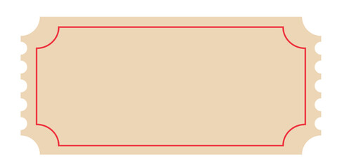 Vector ticket. Vector flat ticket illustration. ticket icon. Old blank  ticket.