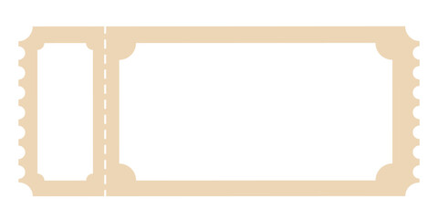 Vector ticket. Vector flat ticket illustration. ticket icon. Old blank  ticket.