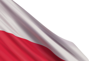 Realistic Flag of Poland isolated on a transparent background. Design element for Day of the Flag, Constitution Day, Independence Day.