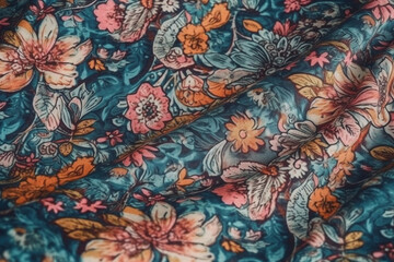 fabric texture background. blue. generative ai 
