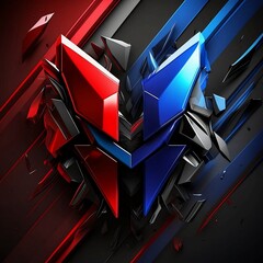 abstract 3d red and blue background