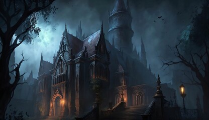 spooky house in the woods