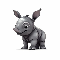 cute baby rhino. Generative AI