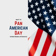 Fototapeta na wymiar Pan American day illustration attractive American Flag