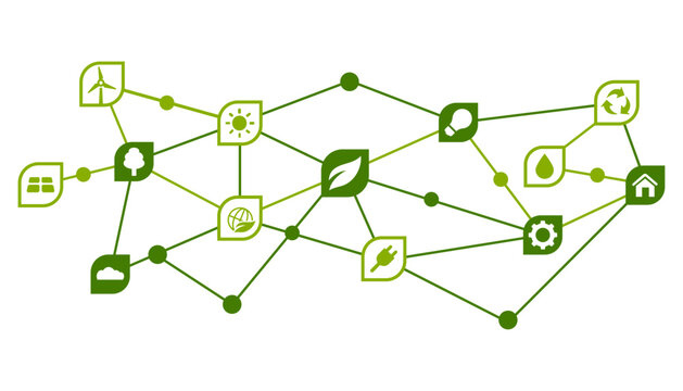 Sustainability Environment Green Energy. 
Connecting the elements renewable , ecology, green, energy environmental. Vector template background banner