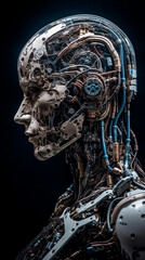 Obraz na płótnie Canvas 3d rendered illustration of a skull robot