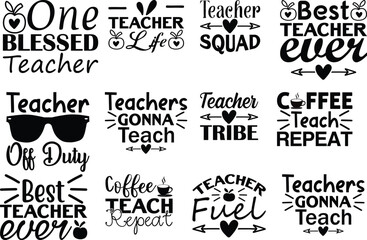 Fototapeta premium Teachers Day SVG Bundle 