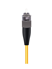 Fiber optic cable with ST connector. vector