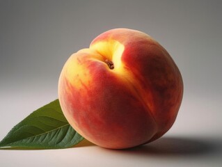 A Juicy Ripe Peach Close-Up Photograph, Peach Bottom Left Shot.