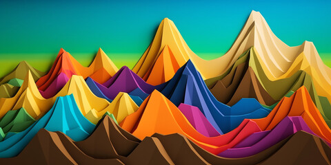 Fototapeta na wymiar Paper art mountains
