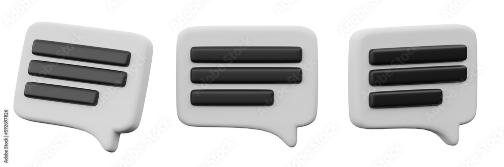 Fototapete 3d illustration comment bubble icon for creative user interface web design symbol