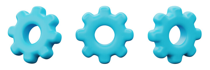 3d illustration setting or cogwheel icon for creative user interface web design symbol