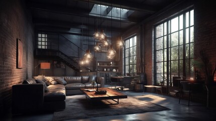 Fototapeta na wymiar Modern Luxury Home Interior Background, Lofi Interior Generative AI