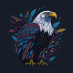The Eagle bird of paradise with feathers highly detailed isometric design 