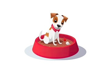 Disobey the dog after trashing its plush bed. Generative AI