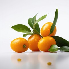Kumquat fruit isolated on white background. Generative AI
