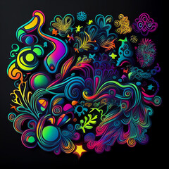Fototapeta na wymiar a colorful psychedelic. generative ai.