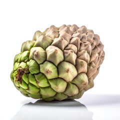 Obraz premium Sweetsop Sugar Apple fruit isolated on white background. Generative AI