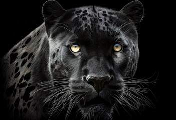Panther face illustration. AI is generative.