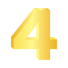 Fototapeta premium 3d golden number 4 four
