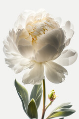 a close up of white flower in vase with background. generative ai.