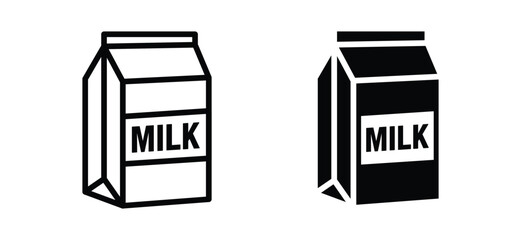 Milk icon vector. Milk packaging icon symbol in line and flat style. Box of milk sign and symbol. Vector illustration