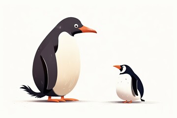 Obraz premium With two penguins in white. Generative AI