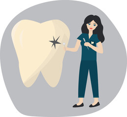 Dentist. Dental treatment. Dentistry. High quality vector illustration.