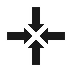 Four Inward Pointing Arrows Silhouette Icon