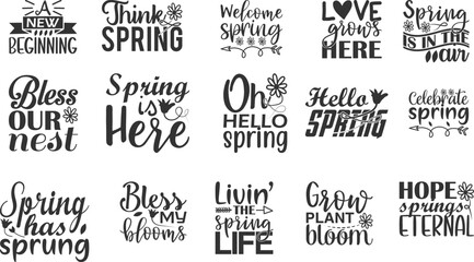 Fototapeta premium Happy Spring Quotes SVG Bundle part 2