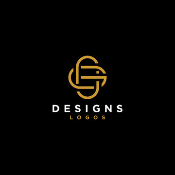 letter cg or gc luxury initial abstract circle monogram logo design