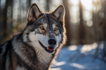 Obraz premium Portret wilka, Generative AI