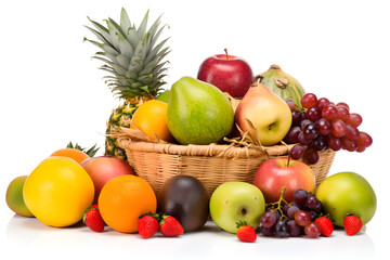 Fototapeta na wymiar fruit, food, apple, pineapple, orange, fruits, fresh, isolated, healthy, grapes, kiwi, grape, banana, white, red, citrus, diet, pear, ripe, green, lemon, tropical, group, vegetable, apples